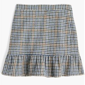 J. Crew Blue and Brown Houndstooth Mini Skirt
